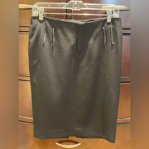 Gucci Black Wool Skirt Sz 42 Vintage
